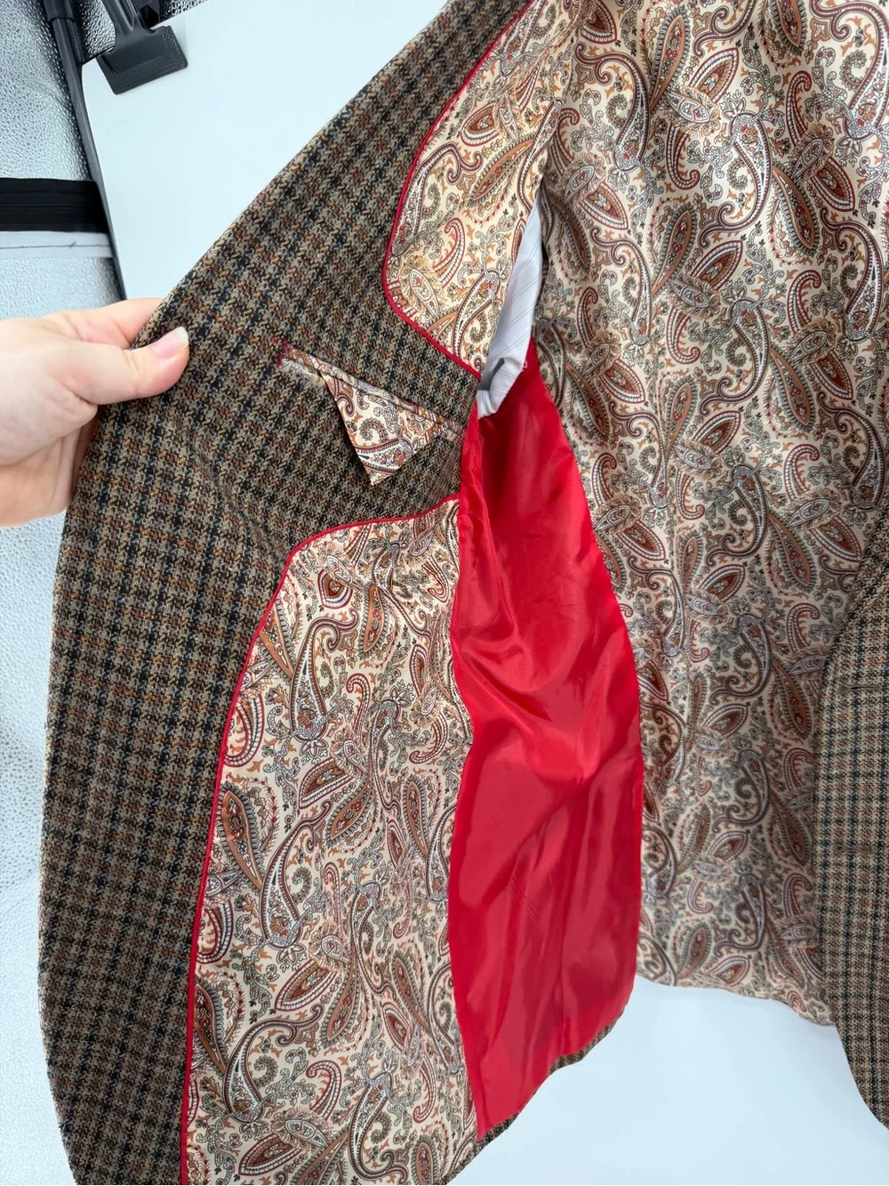 DarkAcademia Grandpcore IvyLeague Brownplaid TR SportCoatw/PaisleyLining SzXL/44